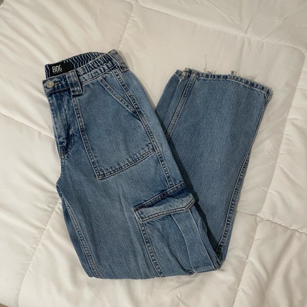 BDG Light Blue Denim Cargo Skate Jeans